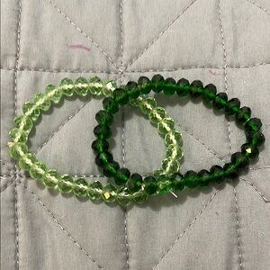Elegant Green Beaded Bracelet Set